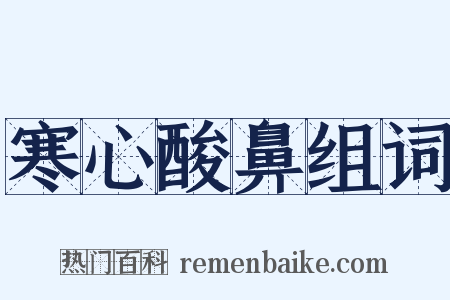 寒心酸鼻组词是什么意思的图片